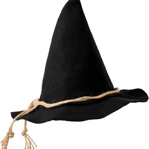Halloween Scarecrow Hat,Wizard Witch Hats Felt Wide Brim Pointed Hat Costume Acc - Picture 2 of 6